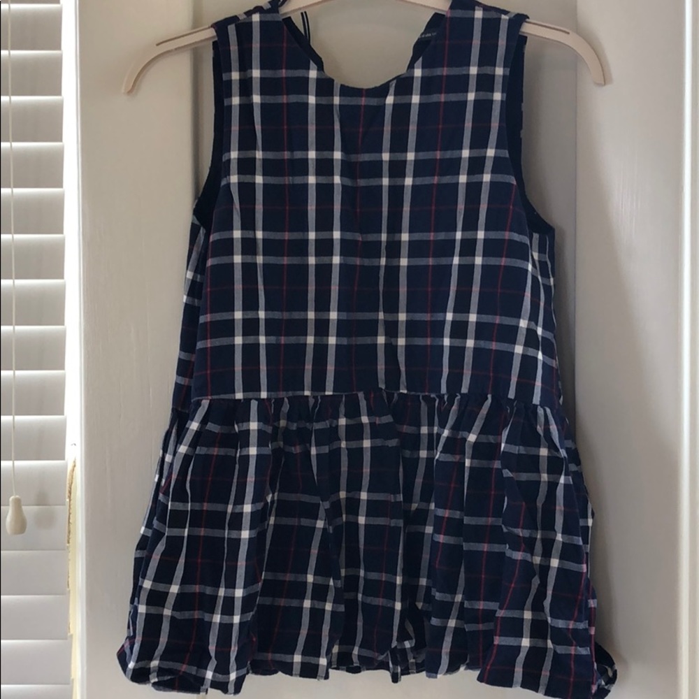 Zara plaid tank blouse with tie back